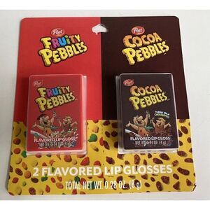2 Pack Taste Beauty Post Fruity And Cocoa Pebbles Flavored Lip Balm Gloss NEW